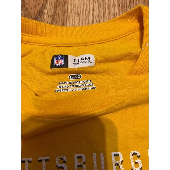 NFL Pittsburgh Steelers T-Shirt Team Apparel Yellow L sports football unisex - Picture 6 of 9